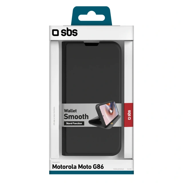 Чохол SBS Wallet Smooth для Motorola Moto G86 з клапаном Black (8018417536458)