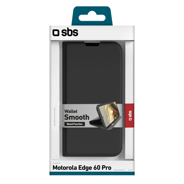Чохол SBS Wallet Smooth для Motorola Edge 60 Pro Black (8018417536472)