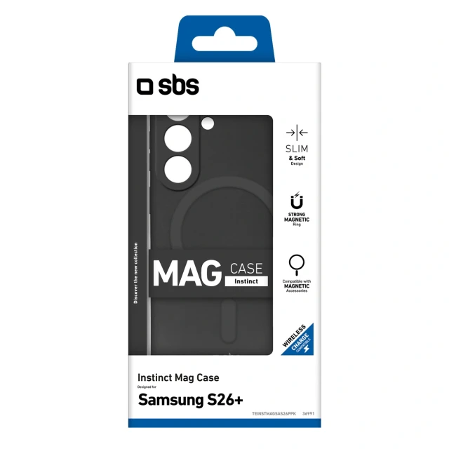Чохол SBS Instinct Mag для Samsung Galaxy S26 Plus Black with MagSafe (8018417536991)