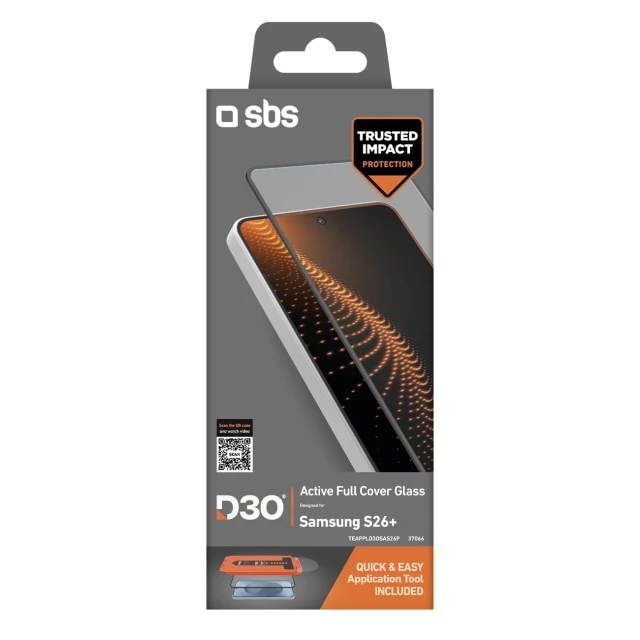 Захисне скло SBS D3O для Samsung Galaxy S26 Plus з аплікатором (8018417537066)