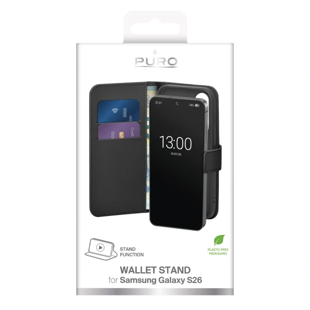 Чехол Puro Eco-Leather Case для Samsung Galaxy S26 Черный (8018417537158)