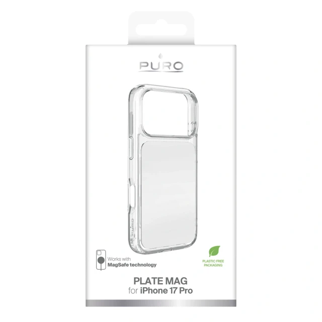 Чохол Puro Plate Mag для iPhone 17 Pro White with MagSafe (8018417538100)