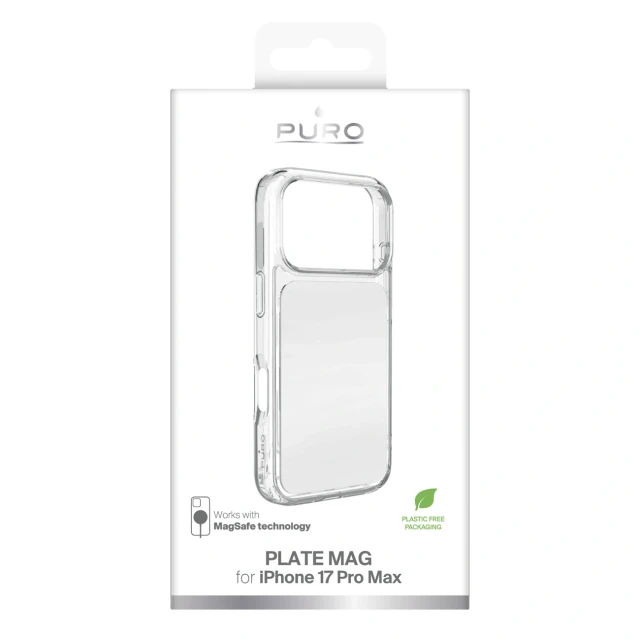 Чохол Puro Plate Mag для iPhone 17 Pro Max White with MagSafe (8018417538131)