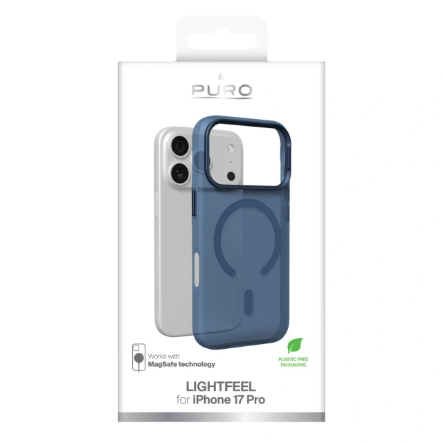 Чохол Puro Lightfeel для iPhone 17 Pro Transparent-Blue with MagSafe (8018417538193)