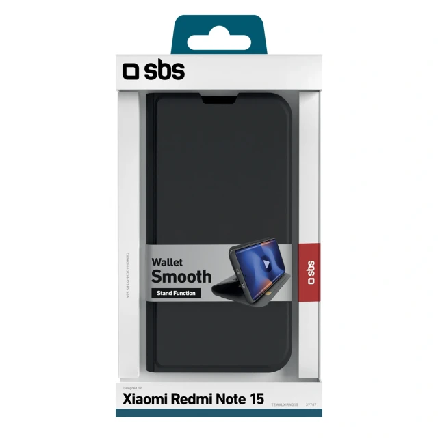 Чохол SBS Wallet Smooth для Xiaomi Redmi Note 15 5G Black (8018417539787)