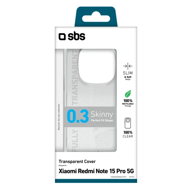 Чехол SBS Skinny Cover для Xiaomi Redmi Note 15 Pro Clear (8018417539794)