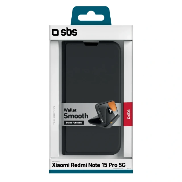 Чохол SBS Wallet Smooth для Xiaomi Redmi Note 15 Pro Black (8018417539831)