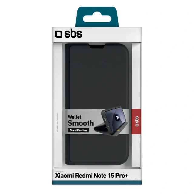 Чохол SBS Wallet Smooth для Xiaomi Redmi Note 15 Pro Plus Black (8018417539886)