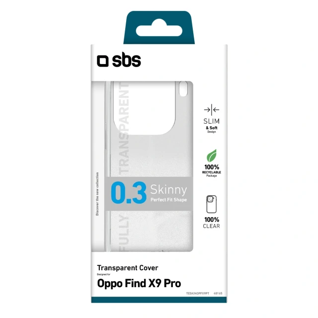 Чохол SBS Skinny Cover для Oppo Find X9 Pro Clear (8018417540165)