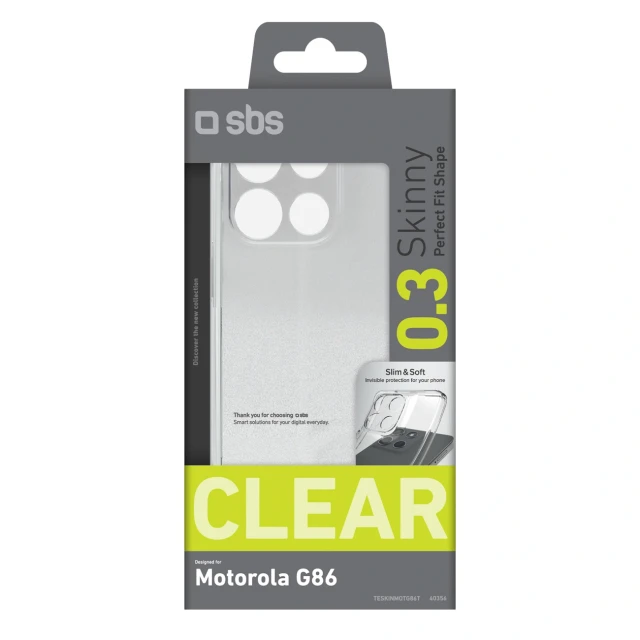 Чохол SBS Skinny Cover для Motorola Moto G86 Clear (8018417540356)