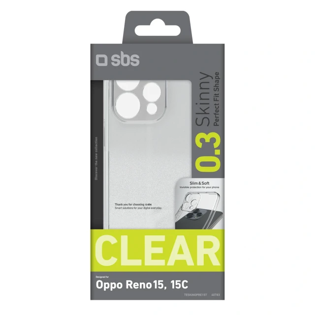 Чохол SBS Skinny Cover для Oppo Reno 15 Clear (8018417540783)