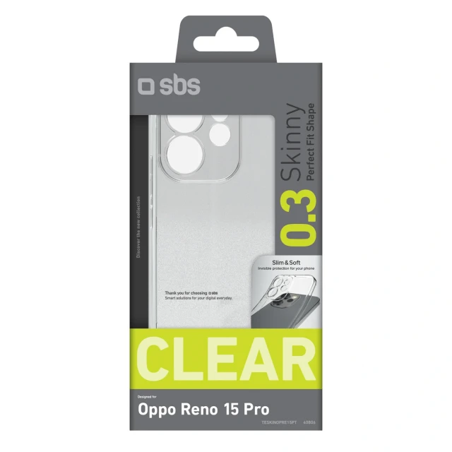 Чохол SBS Skinny Cover для Oppo Reno 15 Pro Clear (8018417540806)
