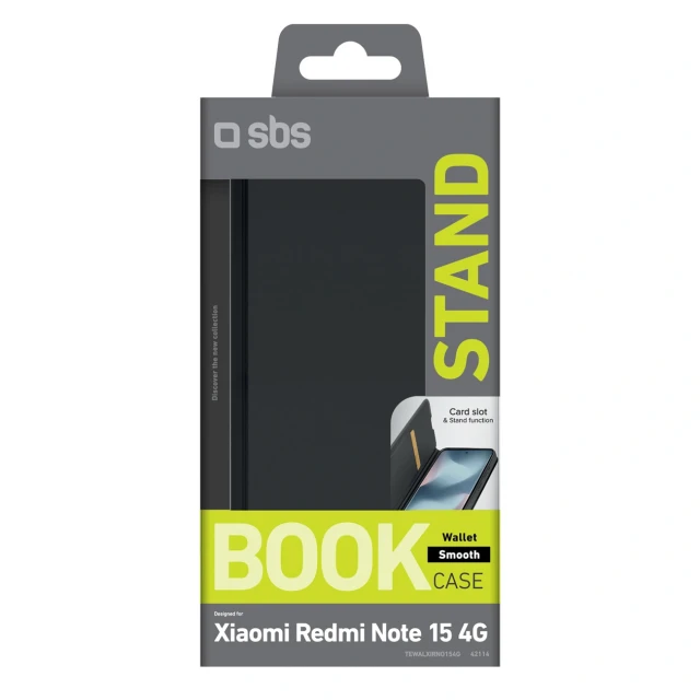 Чохол SBS Wallet Smooth для Xiaomi Redmi Note 15 5G Black (8018417542114)