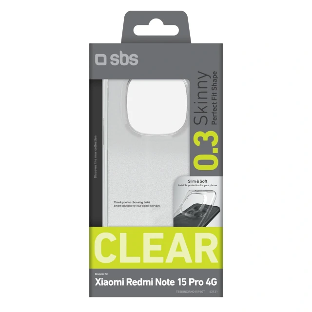 Чохол SBS Skinny Cover для Xiaomi Redmi Note 15 Pro Clear (8018417542121)
