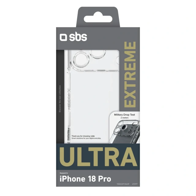 Чохол SBS Extreme X2 Ultra для iPhone 18 Pro | 17 Pro Clear (8018417549397)