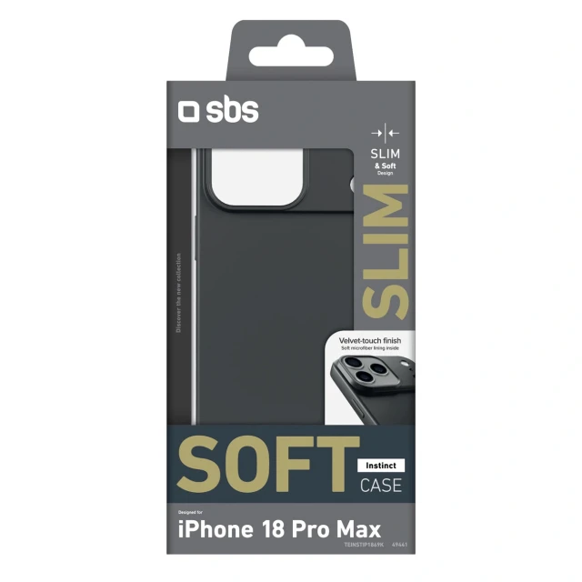 Чехол SBS Instinct для iPhone 18 Pro Max | 17 Pro Max Black (8018417549441)