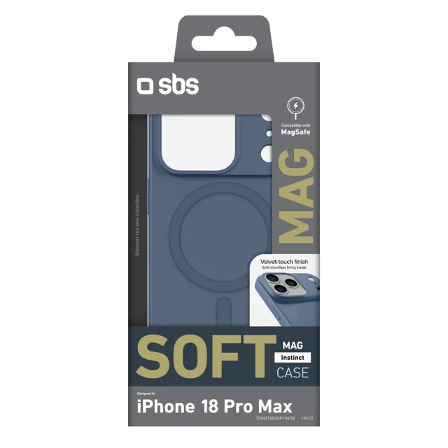 Чехол SBS Instinct Mag для iPhone 18 Pro Max | 17 Pro Max Blue with MagSafe (8018417549472)