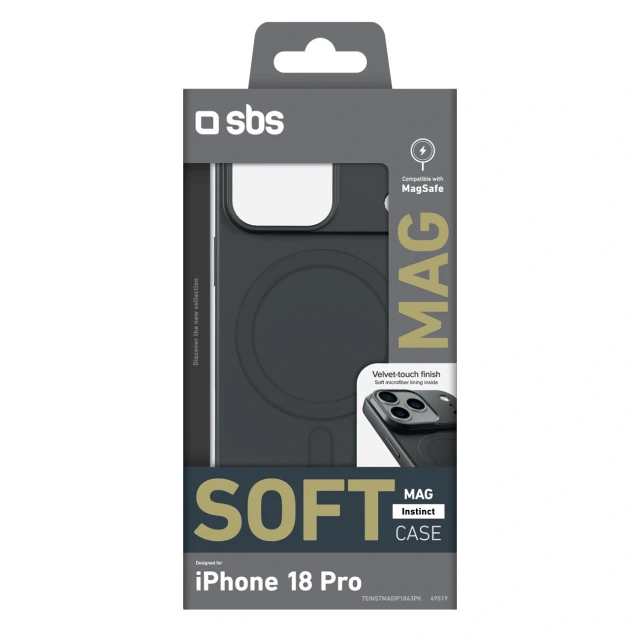 Чохол SBS Instinct Mag для iPhone 18 Pro | 17 Pro Black with MagSafe (8018417549519)