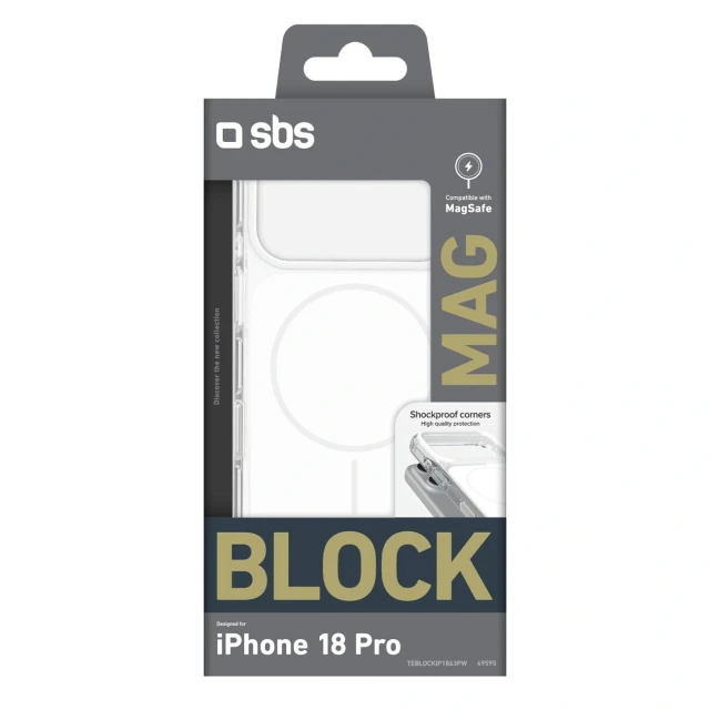 Чохол SBS Block Case для iPhone 18 Pro White with MagSafe (8018417549595)