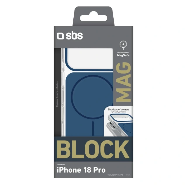 Чохол SBS Block Case для iPhone 18 Pro Blue with MagSafe (8018417549601)