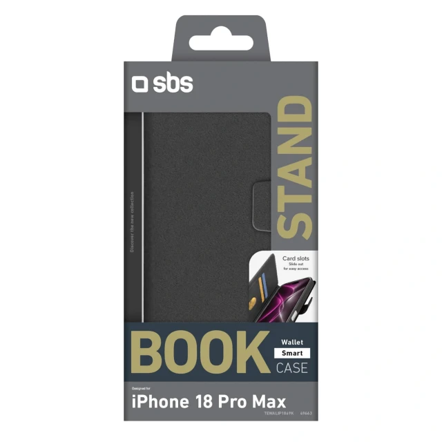Чохол SBS Wallet Smart для iPhone 18 Pro Max Black (8018417549663)