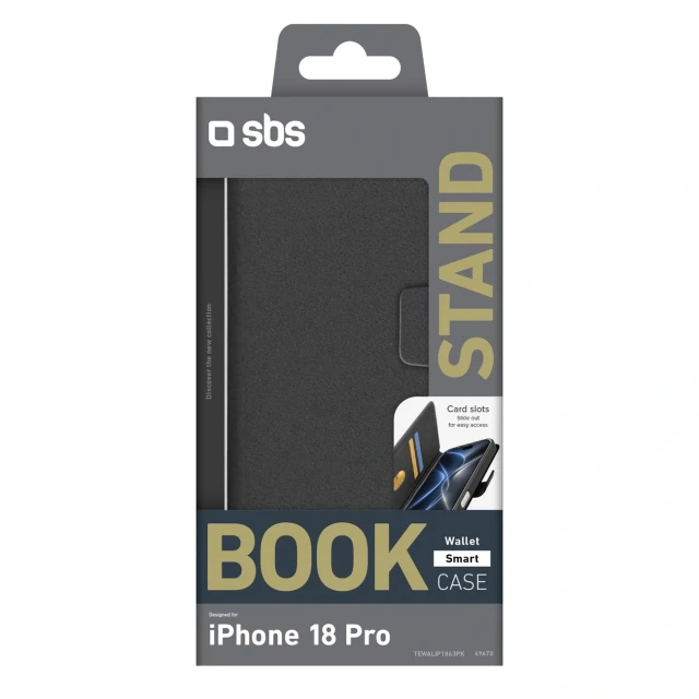 Чехол SBS Wallet Smart для iPhone 18 Pro Black (8018417549670)