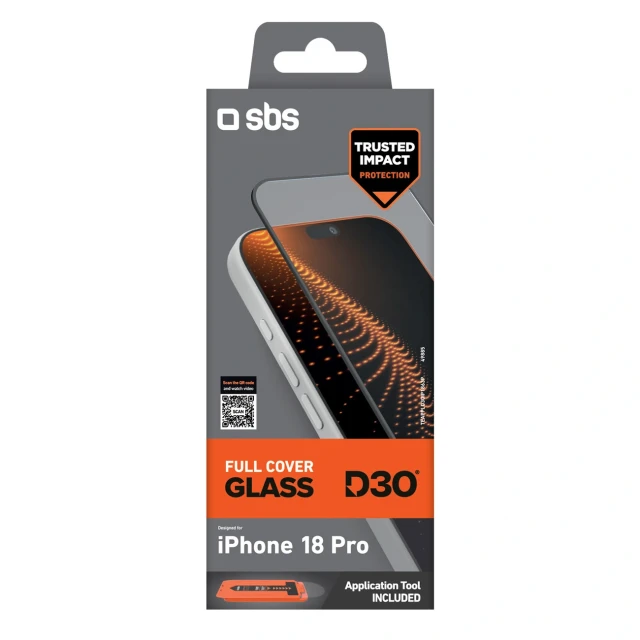Захисне скло SBS D3O Full Cover Glass для iPhone 18 Pro (8018417549885)
