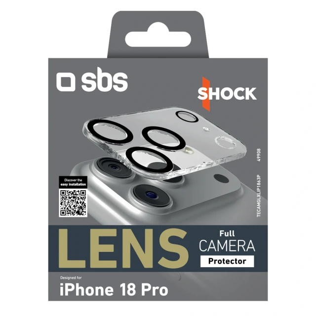 Защитное стекло для камеры SBS Full Camera Lens Protector для iPhone 18 Pro (8018417549908)