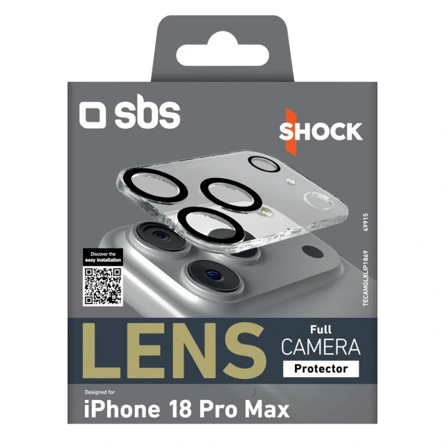Захисне скло для камери SBS Full Camera Lens Protector для iPhone 18 Pro Max Clear (8018417549915)