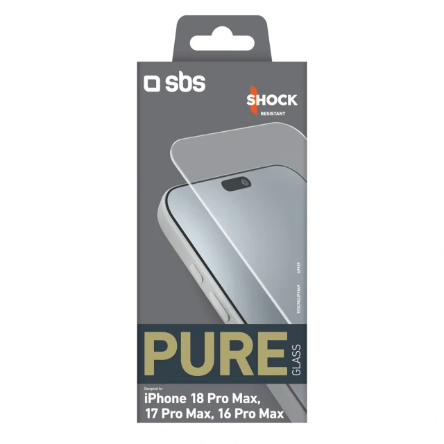 Захисне скло SBS Pure Glass для iPhone 18 Pro Max | 17 Pro Max | 16 Pro Max (8018417549939)