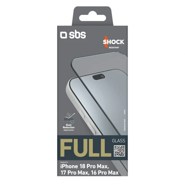 Захисне скло SBS Full Glass для iPhone 18 Pro Max | 17 Pro Max | 16 Pro Max (8018417549953)