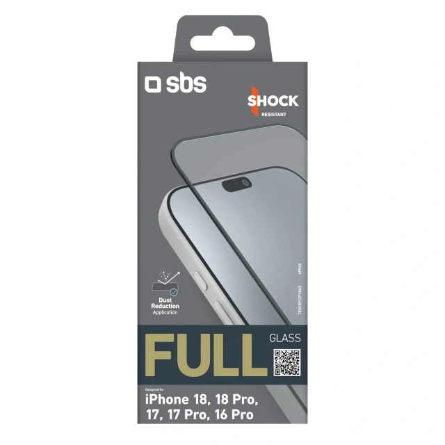 Захисне скло SBS Full Glass для iPhone 18 Pro | 18 | 17 Pro | 17 | 16 Pro (8018417549960)