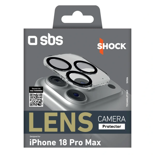Захисне скло для камери SBS Lens Camera Protector для iPhone 18 Pro Max (8018417550584)