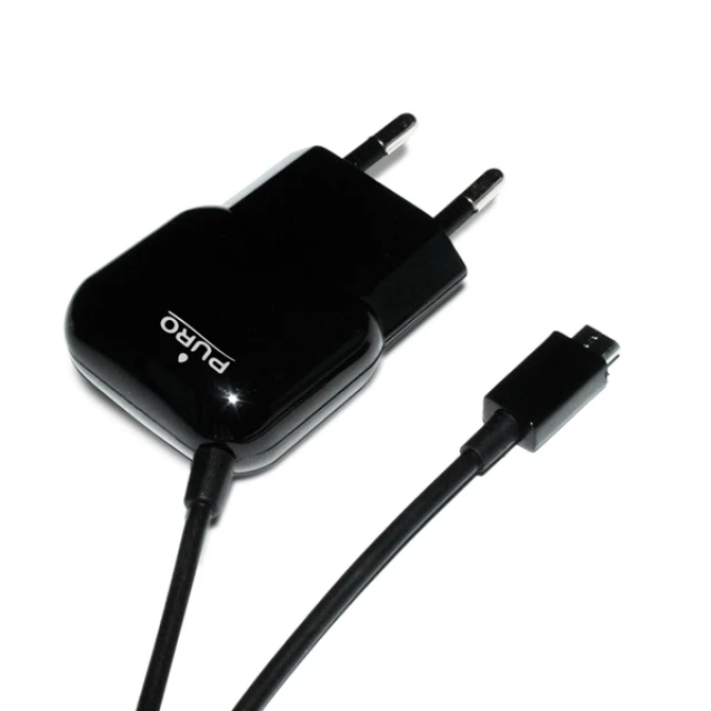 Зарядное устройство Puro Mini Travel Charger с кабелем Micro USB Black (MTCMICROBLK)