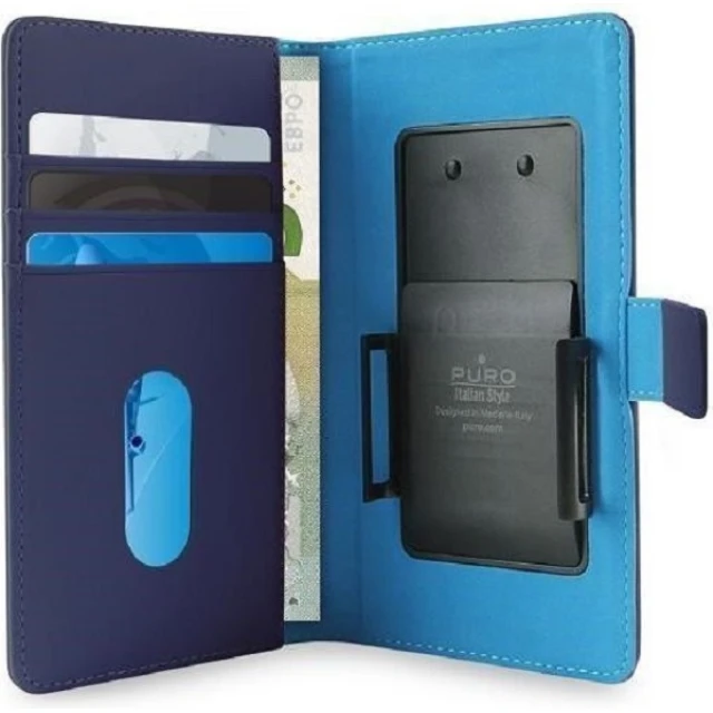 Чохол Puro Smart Wallet XL Blue (UNIWALLET3BLUEXL)