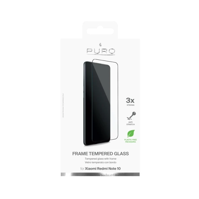 Защитное стекло Puro Frame для Xiaomi Redmi Note 10 Black (SDGFRNOTE10XMBLK)