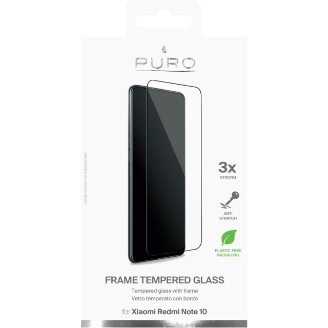 Защитное стекло Puro Frame для Xiaomi Redmi Note 10 Black (SDGFRNOTE10XMBLK)