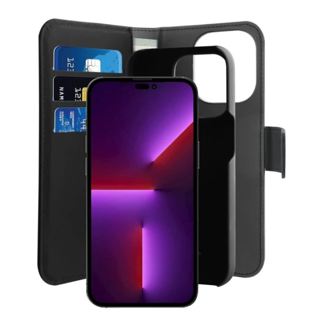 Чохол Puro Wallet Detachable для iPhone 14 Pro Max Black (IPC14P67BOOKC3BLK)