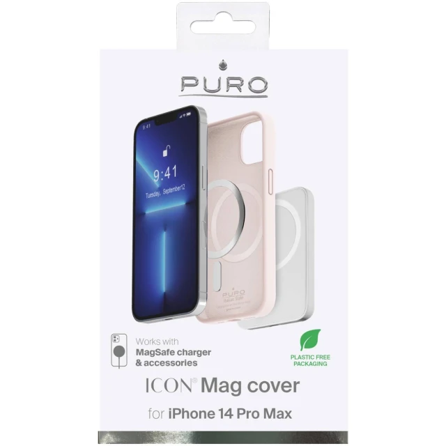 Чехол Puro Icon Mag для iPhone 14 Pro Max Dusty Pink (IPC14P67ICONMAGROSE)