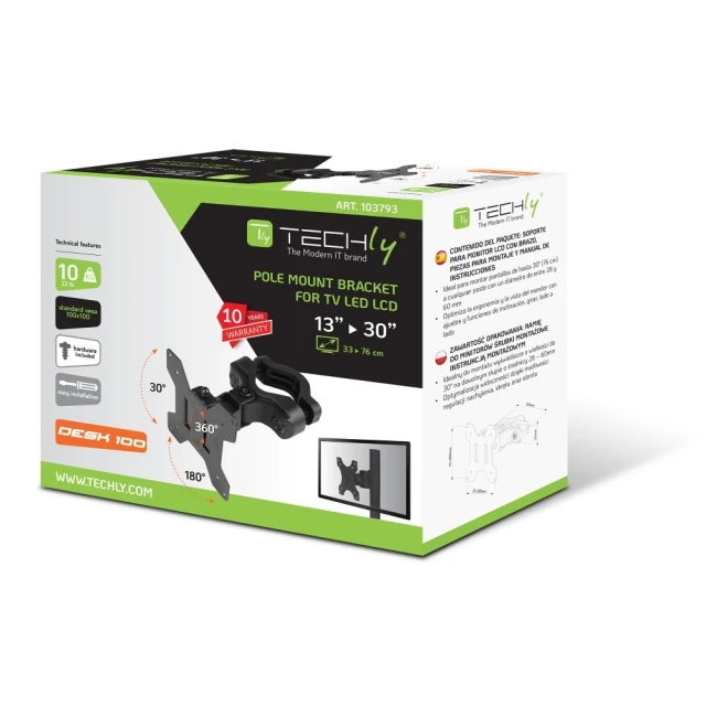 Кріплення для ТВ на стовп Techly 13–30