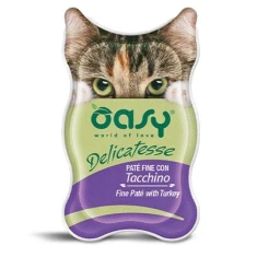 Вологий корм для котів Oasy Delicatese з індичкою 85 г (8053017342221)