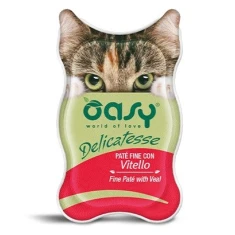Вологий корм для котів Oasy Delicatese з телятиною 85 г (8053017342245)