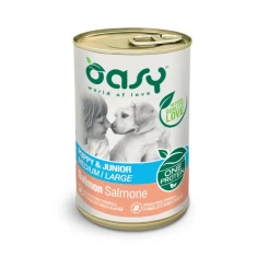 Вологий корм для цуценят Oasy One Protein Puppy & Junior M/L з лососем 400 г (8053017344508)
