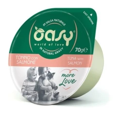 Влажный корм для кошек Oasy More Love с тунцом и лососем 70 г (8053017347035)