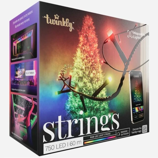 Гірлянда Twinkly Strings 750 LED RGB Black провід тип F (8053614845972)