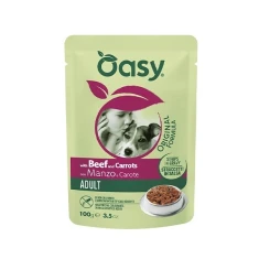 Вологий корм для собак Oasy Strips in Gravy Adult з яловичиною та морквою 100 г (8054329510582)