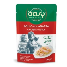 Влажный корм для кошек Oasy More Love с курицей и уткой 70 г (8054329510902)