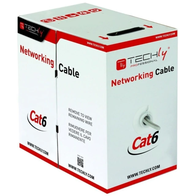 Кабель Techly U/UTP Cat6 305 м CCA Grey (8054529022823)