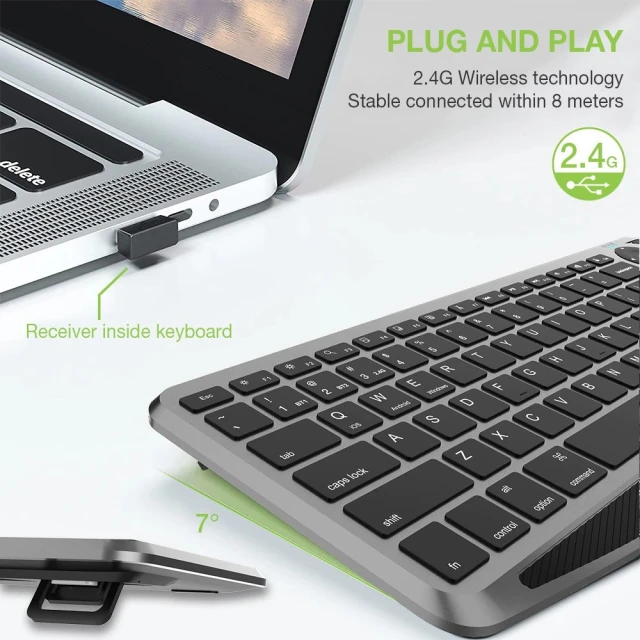 Клавиатура беспроводная Techly Bluetooth/RF с тачпадом (8059018365375)