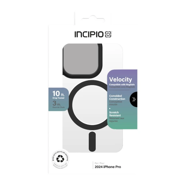 Чохол Incipio Velocity для iPhone 16 Pro Clear Black with MagSafe (IPH-2163-BCLR)